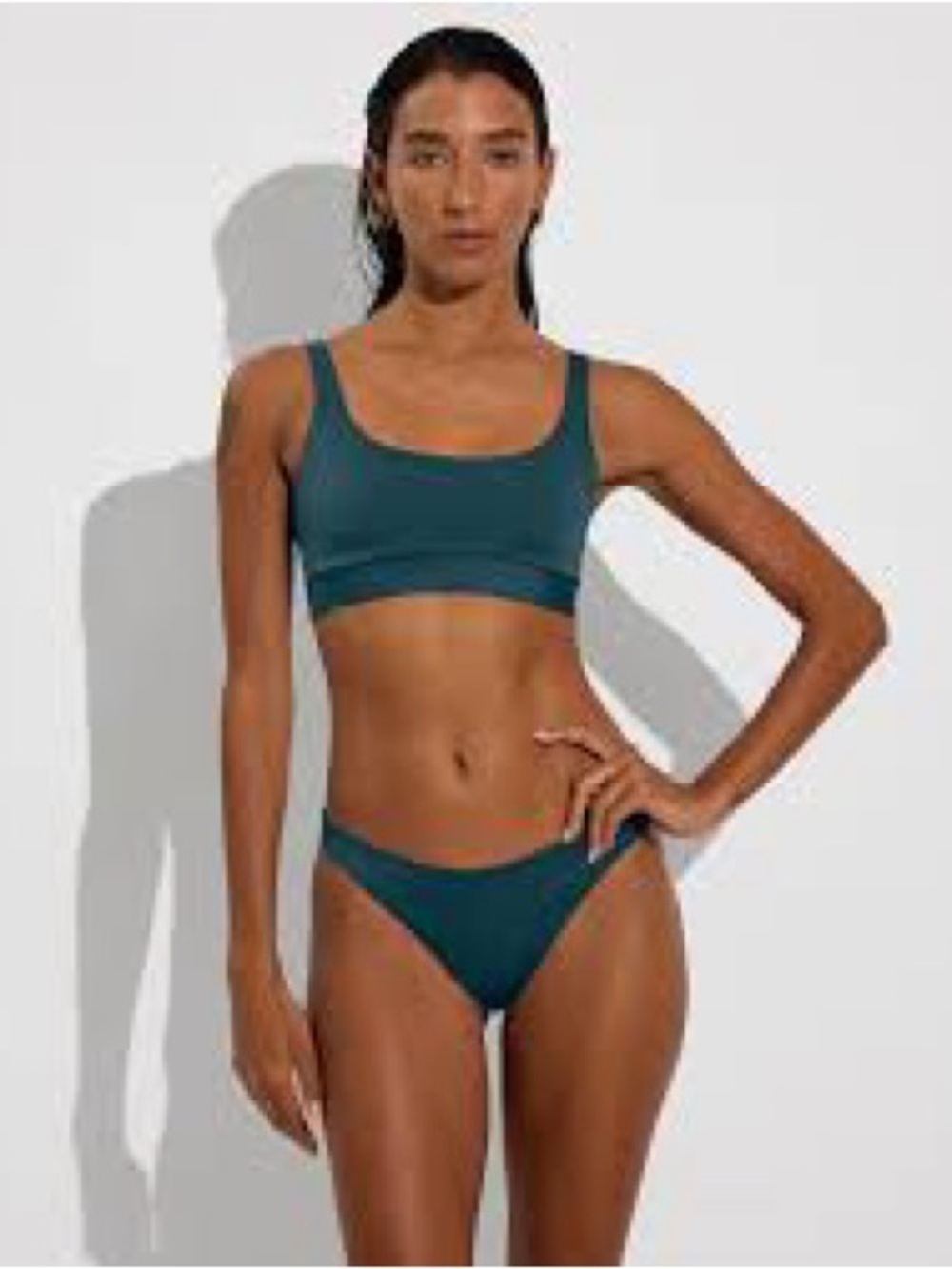 Left On Friday Deep Teal Scoop Bikini Top